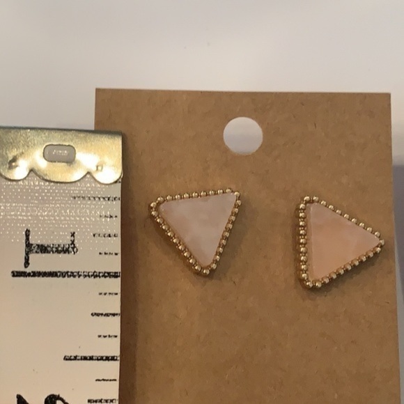 💐5/25 2 pair triangle pink stone crystal ball - Picture 6 of 8